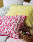 Pure Pink Floral 200TC Cotton Percale Oxford Pillowcase Set