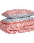 Une paire de taies d'oreiller standard en percale 100 % coton 200 fils à pois corail rose