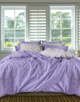 purple lavender grey polka dots luxury duvet cover set cotton percale bedding