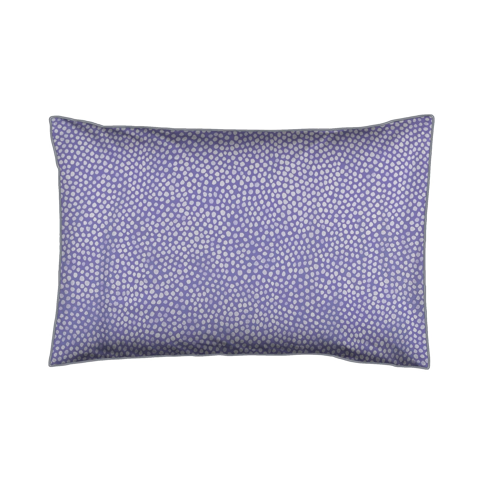 Une paire de taies d&#39;oreiller standard en percale de coton 100 % violet à pois 200 fils