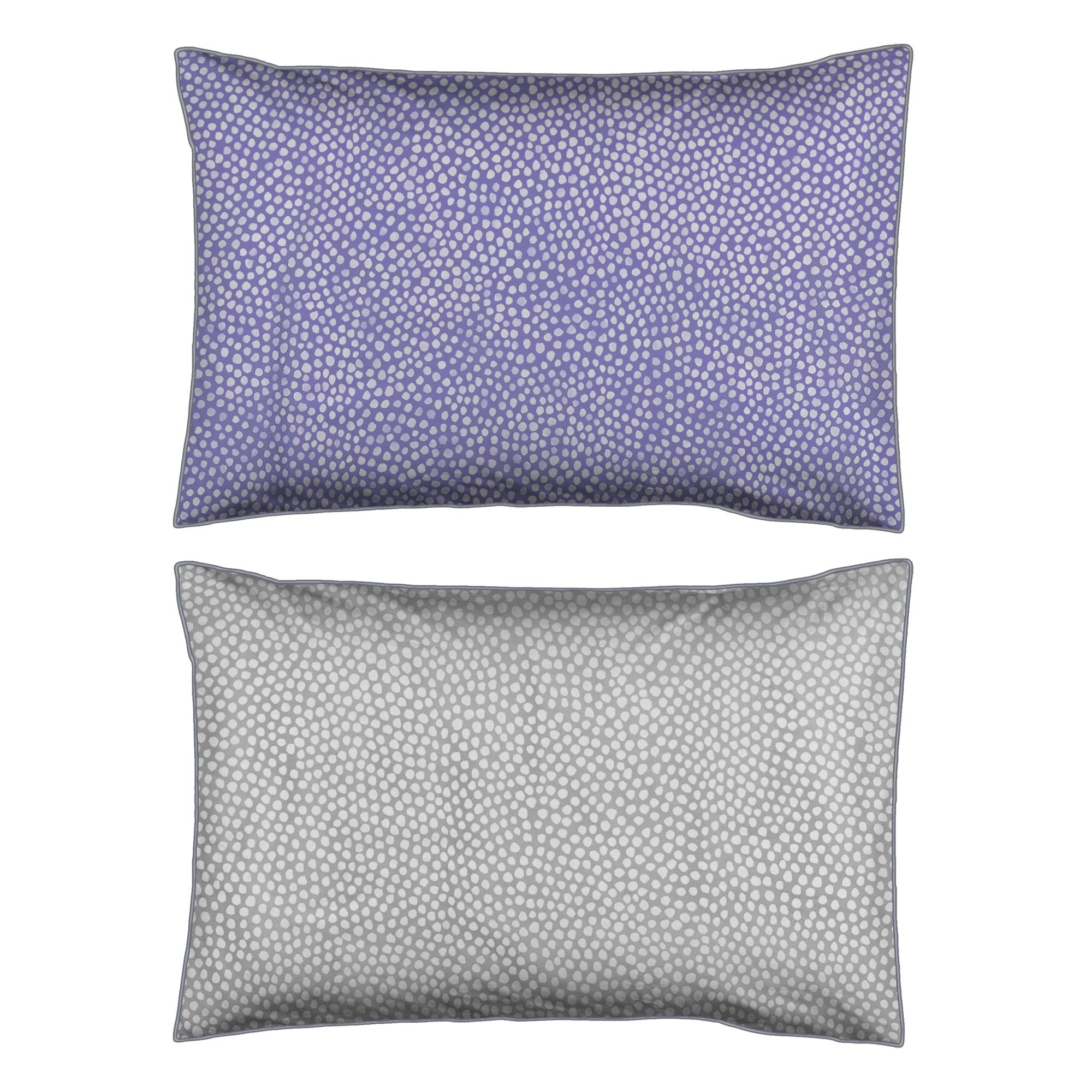 One Pair Purple Polka Dot 100% Cotton Percale 200TC Standard Pillowcase