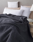 Couvre-lit de couverture de canapé super doux et chaud anthracite recyclé