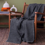 Recycled Anthracite Super Soft & Warm Waffle Sofa Throw Blanket Bedspread