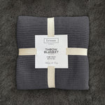 Recycled Anthracite Super Soft & Warm Waffle Sofa Throw Blanket Bedspread