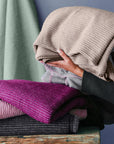 Recycled Grey Super Soft & Warm Sofa Throw Blanket Bedspread