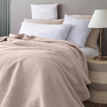 Recycled Light Brown Super Soft & Warm Waffle Sofa Throw Blanket Bedspread