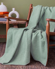 Recycled Mint Green Super Soft & Warm Sofa Throw Blanket Bedspread