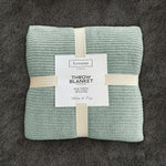 Recycled Mint Green Super Soft & Warm Waffle Sofa Throw Blanket Bedspread