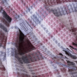 Recycled Pink & Grey Plaid Checker Tartan Waffle Eco Throw Blanket