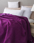 Couvre-lit de couverture de canapé super doux et chaud rose fuchsia recyclé