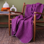 Recycled Purple Super Soft & Warm Waffle Sofa Throw Blanket Bedspread