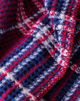 Recycled Red & Navy Plaid Checker Tartan Waffle Eco Throw Blanket