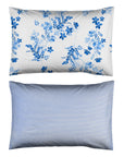 One Pair Sevilla Blue Floral 100% Cotton Standard Pillowcase