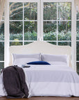 Soho Grau-weiß gestreiftes Baumwoll-Bettbezug-Set – Super-King-Size-Größe