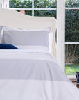 Soho Grau-weiß gestreiftes Baumwoll-Bettbezug-Set – Super-King-Size-Größe