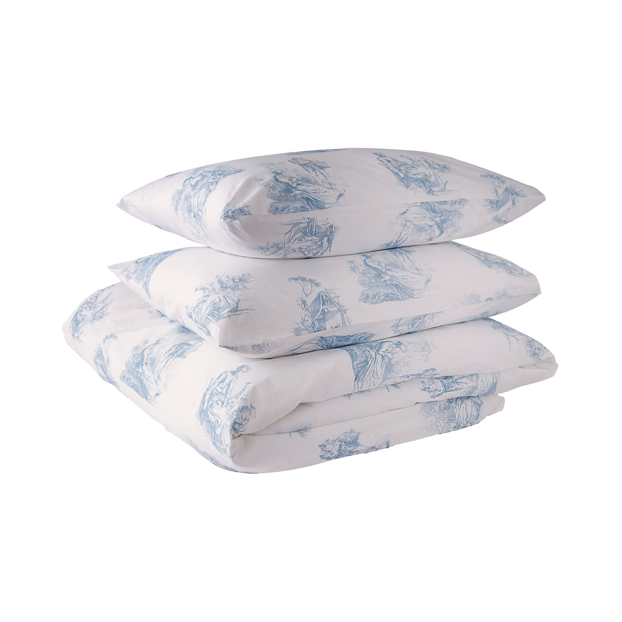 toile de jouy blue white duvet cover set