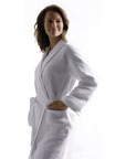 unisex white cotton waffle hotel spa robe dressing gown bathrobes