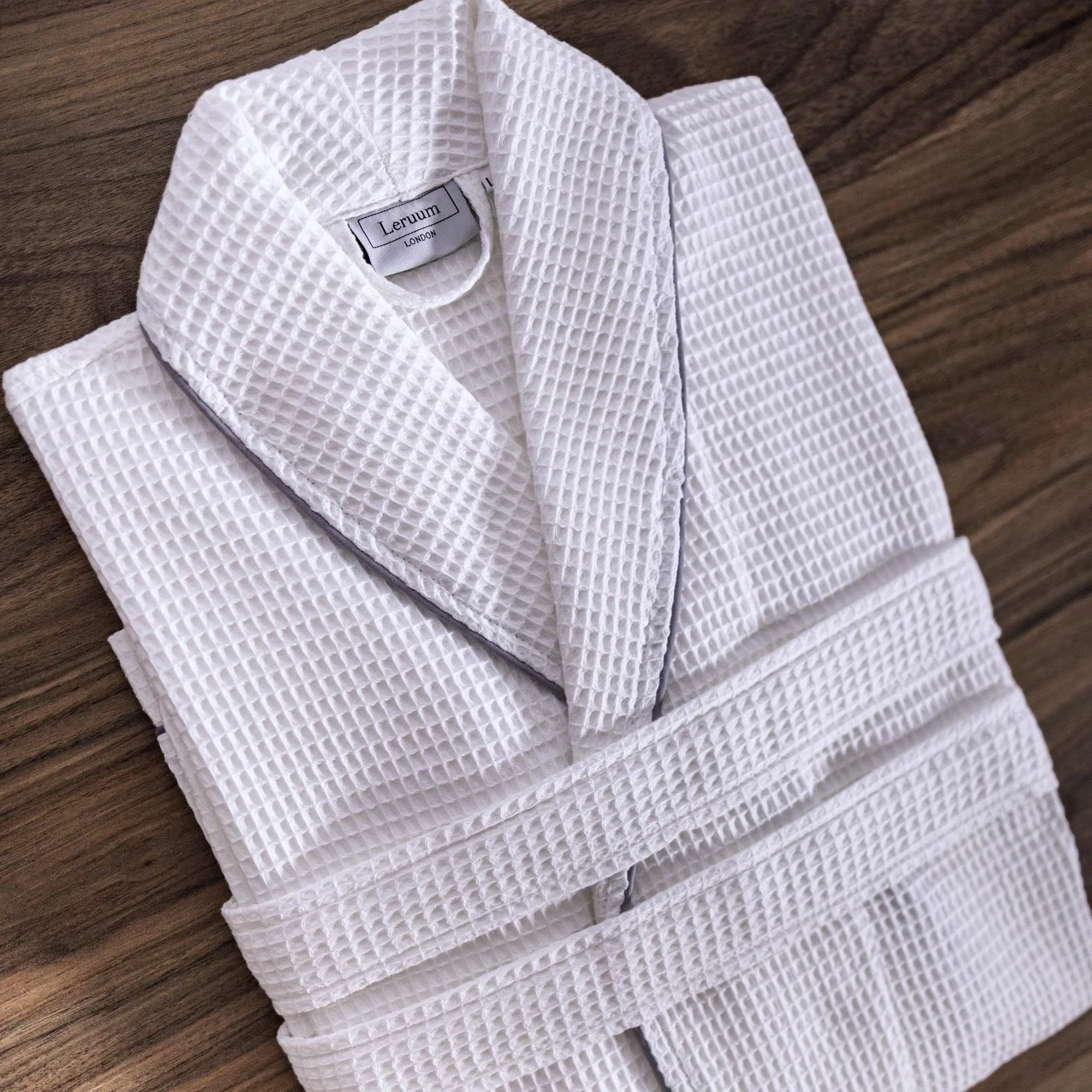 Unisex White Cotton Waffle Hotel Spa Robe Dressing Gown Bathrobes Leruum Unisex White Cotton Waffle Hotel Spa Robe Dressing Gown Bathrobes Leruum