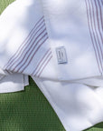 White & Lavender Striped 100% Turkish Cotton Peshtemal Towel