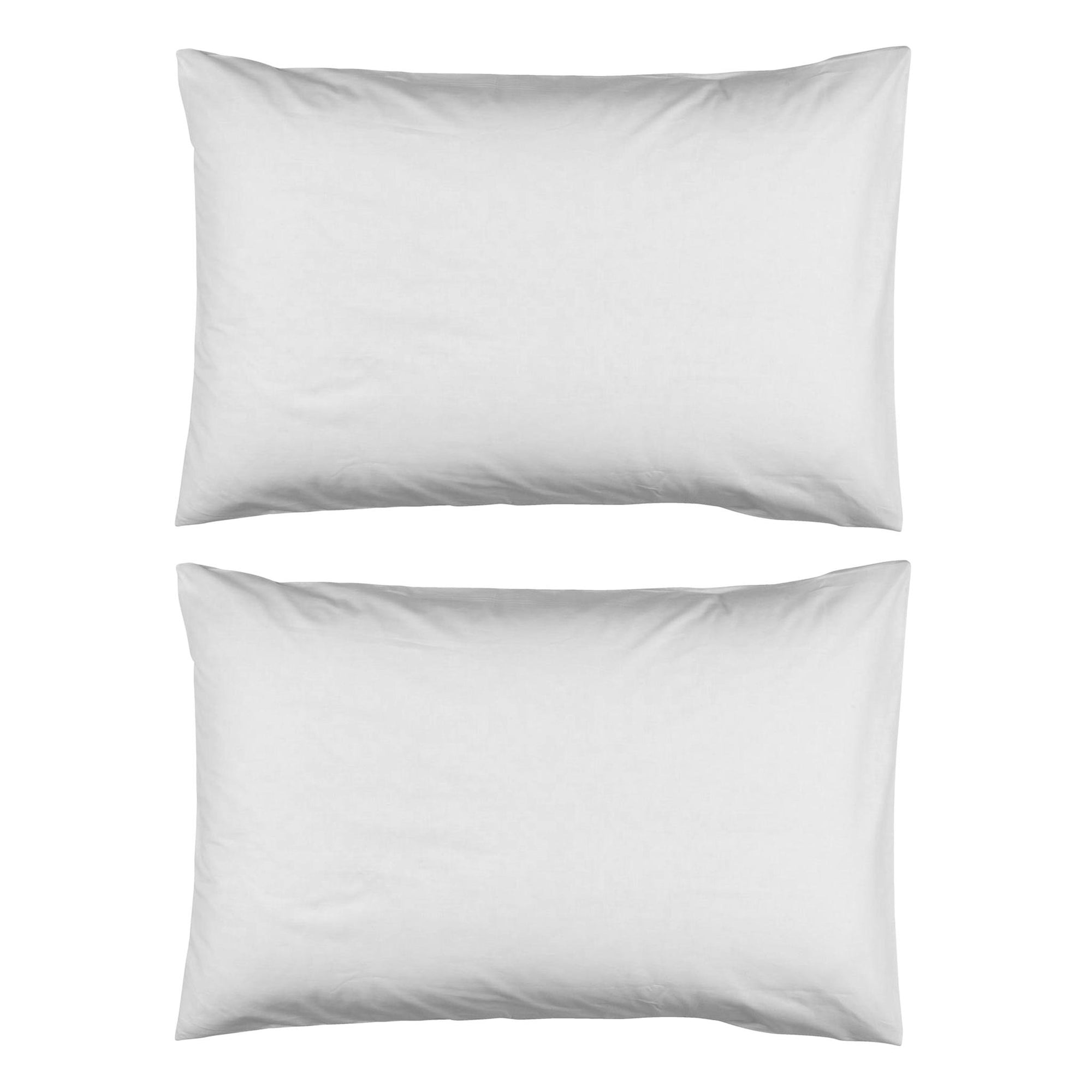 a pair of white standard pillowcase 50x75