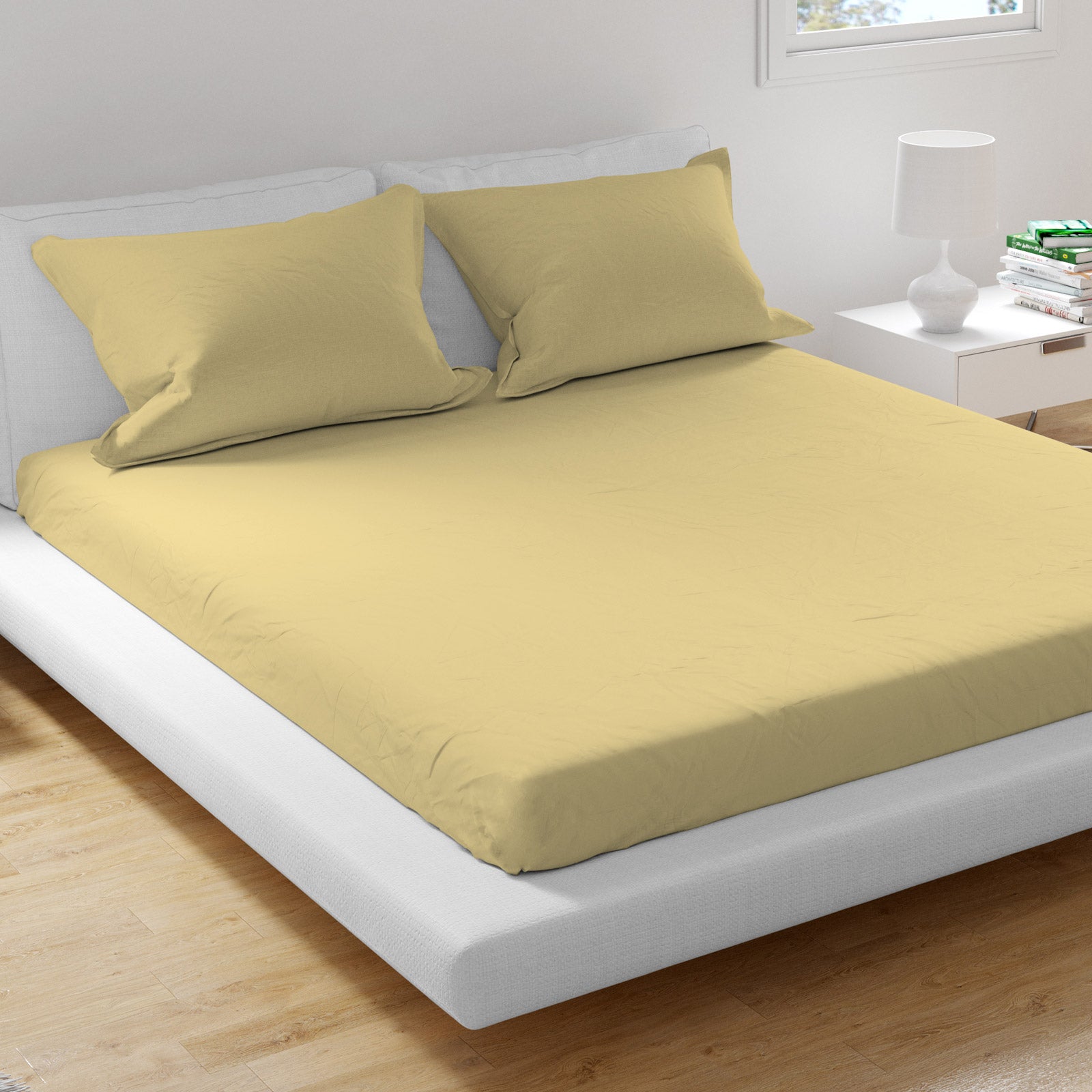 100% Cotton Extra Deep Pocket Yellow Fitted Sheet