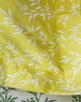 One Pair Pure Yellow Floral 200TC Cotton Percale Oxford Pillowcase