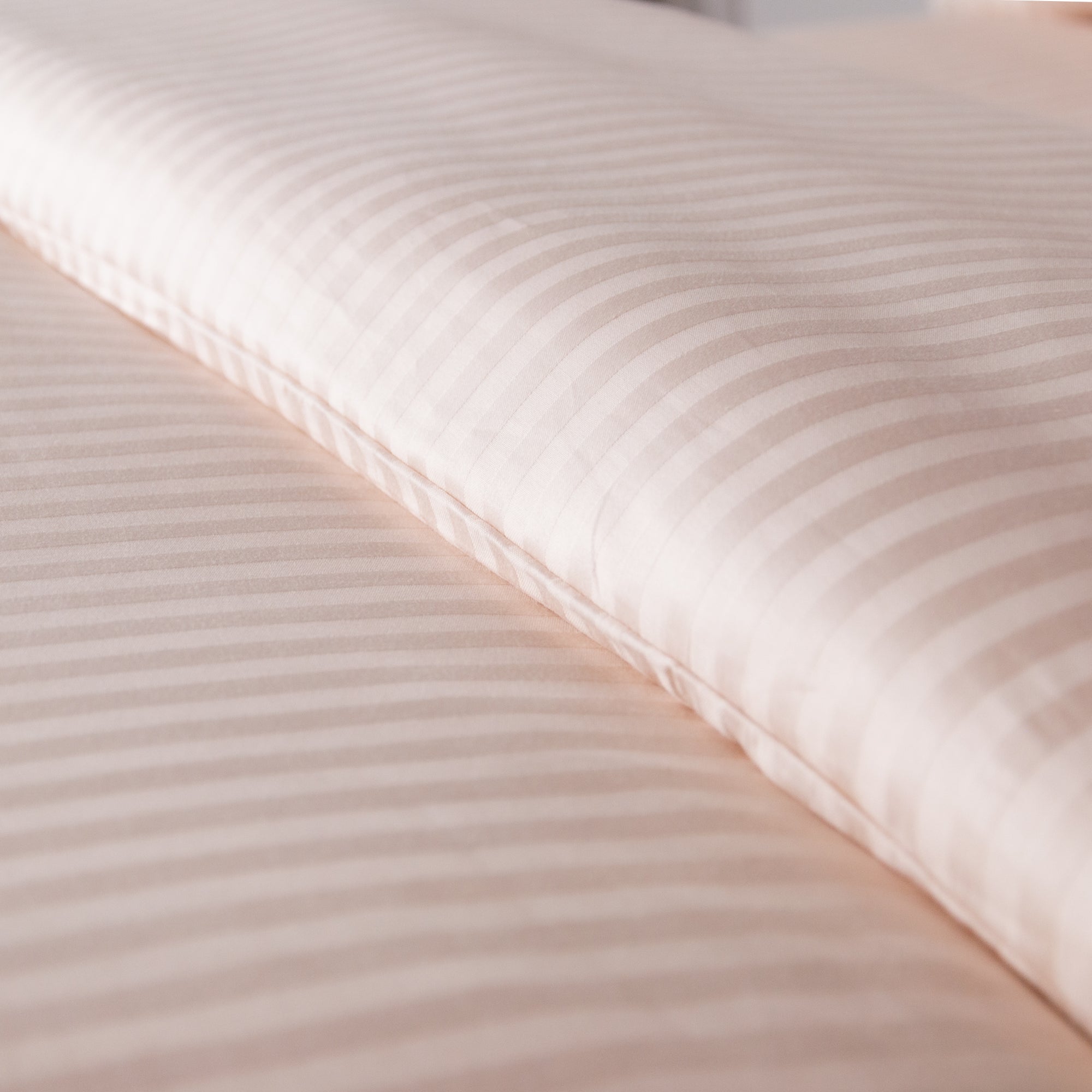 One Piece Cream Striped 100% Cotton Sateen Flat Sheet