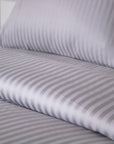 One Pair Grey Striped 100% Cotton Sateen Standard Pillowcase