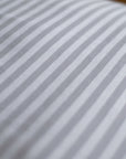 One Pair Grey Striped 100% Cotton Sateen Standard Pillowcase