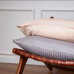 Cream Striped 100% Cotton Sateen Standard Pillowcase