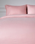 One Piece Blush Striped 100% Cotton Sateen Duvet Cover