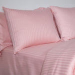 Blush Striped 100% Cotton Sateen Standard Pillowcase