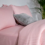 Blush Striped 100% Cotton Sateen Flat Sheet