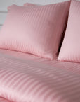 One Pair Blush Striped 100% Cotton Sateen Oxford Pillowcase