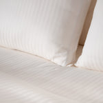 Pearl White Striped 100% Cotton Sateen Standard Pillowcase