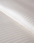 One Piece Pearl White Striped 100% Cotton Sateen Flat Sheet