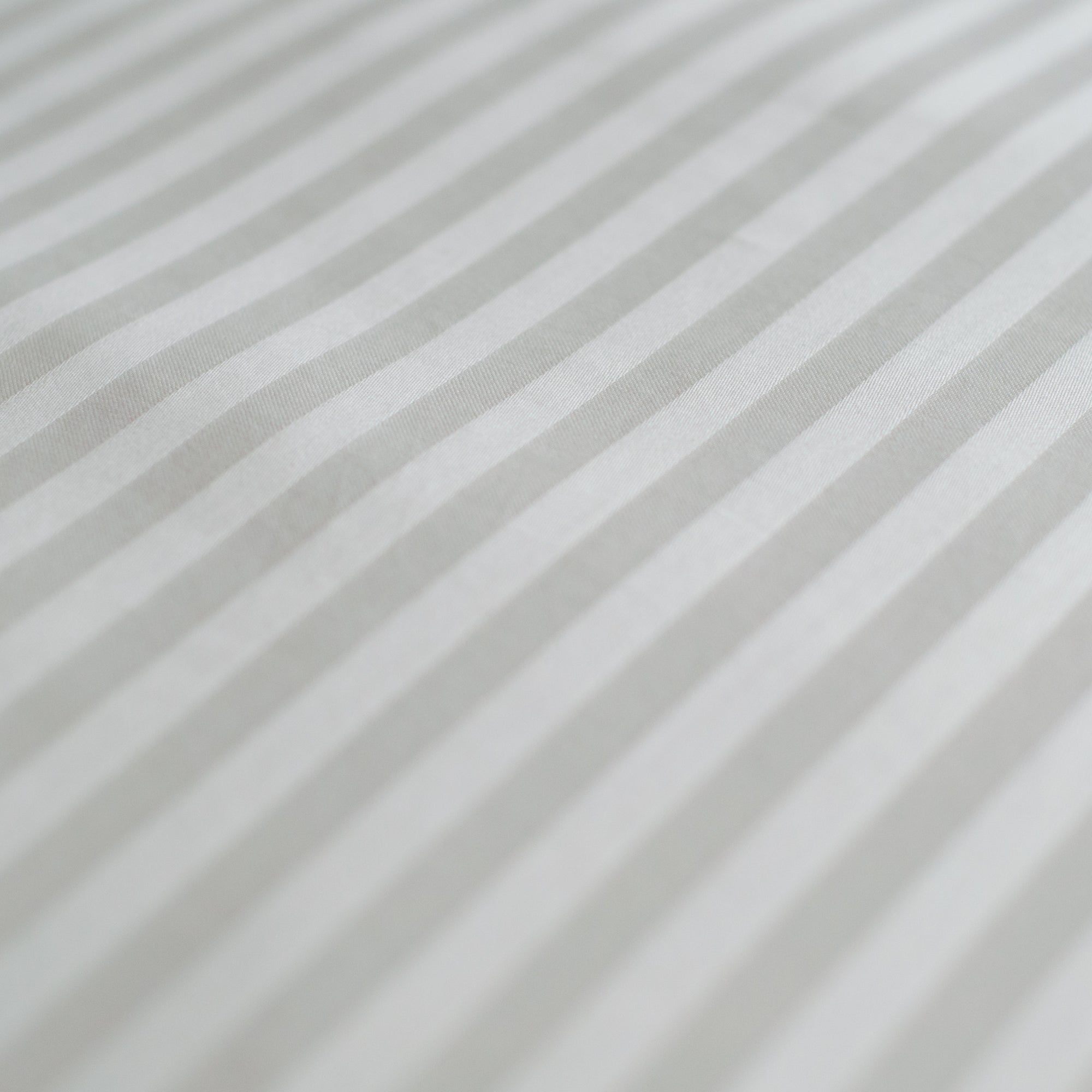 One Piece Pearl White Striped 100% Cotton Sateen Flat Sheet