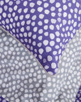 Purple & Grey Polka Dot Cotton Duvet Cover Bedding Set