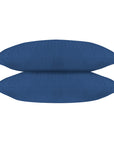 One Pair Navy Blue Striped 100% Cotton Sateen Standard Pillowcase