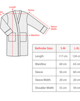 Weißer und grauer Unisex-Bademantel aus Baumwolle mit Waffelmuster