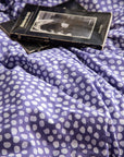Parure de lit avec housse de couette en coton à pois violet et gris