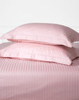 One Pair Blush Striped 100% Cotton Sateen Oxford Pillowcase