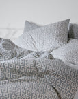 Edles Bettwäsche-Set aus griechischer Baumwolle in Dunkelgrau mit Bettbezug