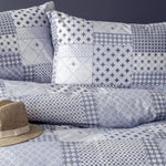 Cumbus Blue-Grey Patchwork Cotton Duvet Cover Bedding Set