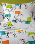 Ditsy Cartoon Dogs Kinderbettbezug für Jungen und Mädchen, Tierbettwäsche-Set