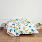 Ditsy Cartoon Dogs Kids Duvet Cover Boys Girls Animal Bedding Set