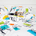 Ditsy Cartoon Dogs Kids Duvet Cover Boys Girls Animal Bedding Set