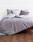 Geo Mystery Grey Geometric Cotton Duvet Cover Bedding Set