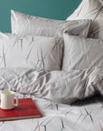 Geo Mystery Grey Geometric Cotton Duvet Cover Bedding Set