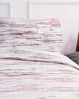 London Stripes Red Striped Cotton Duvet Cover Bedding Set